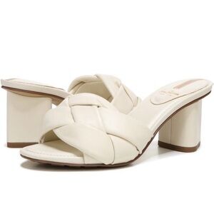 Sam Edelman Oaklie Leather Heeled Sandal Modern Ivory 10 Medium
